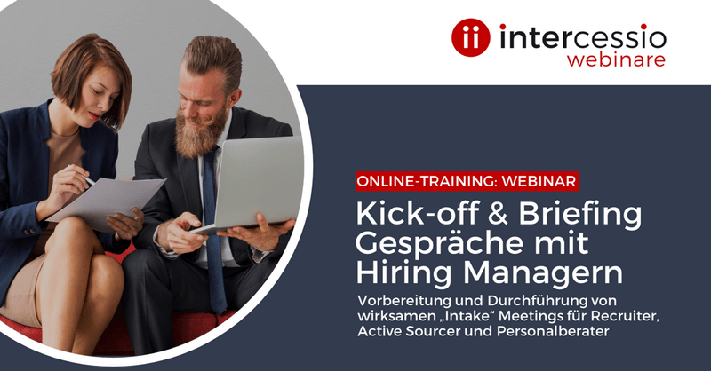 Live Online-Training Kick-Off & Briefing Gespräche mit Hiring Managern