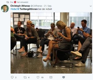 HR Netzwerken 4.0 – Die Twitter Göttinnen bei der Arbeit – HR Barcamp Wien 2018 -1