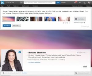 LinkedIn Header-neue Einstellung Bildvorschläge