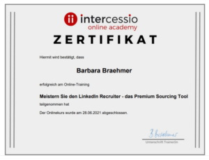 Linkedin Recruiter Sourcing Workshop - Zertifikat