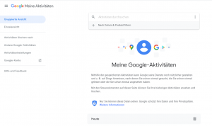 Meine Google Aktivitäten